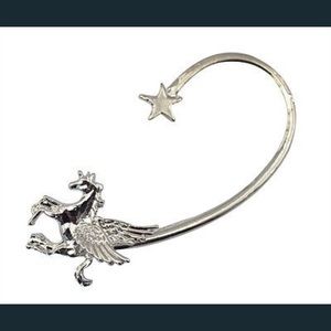 Unicorn Shooting Star Pierced Ear Cuff in Silver ~ Fantasy Festival Carnival New
